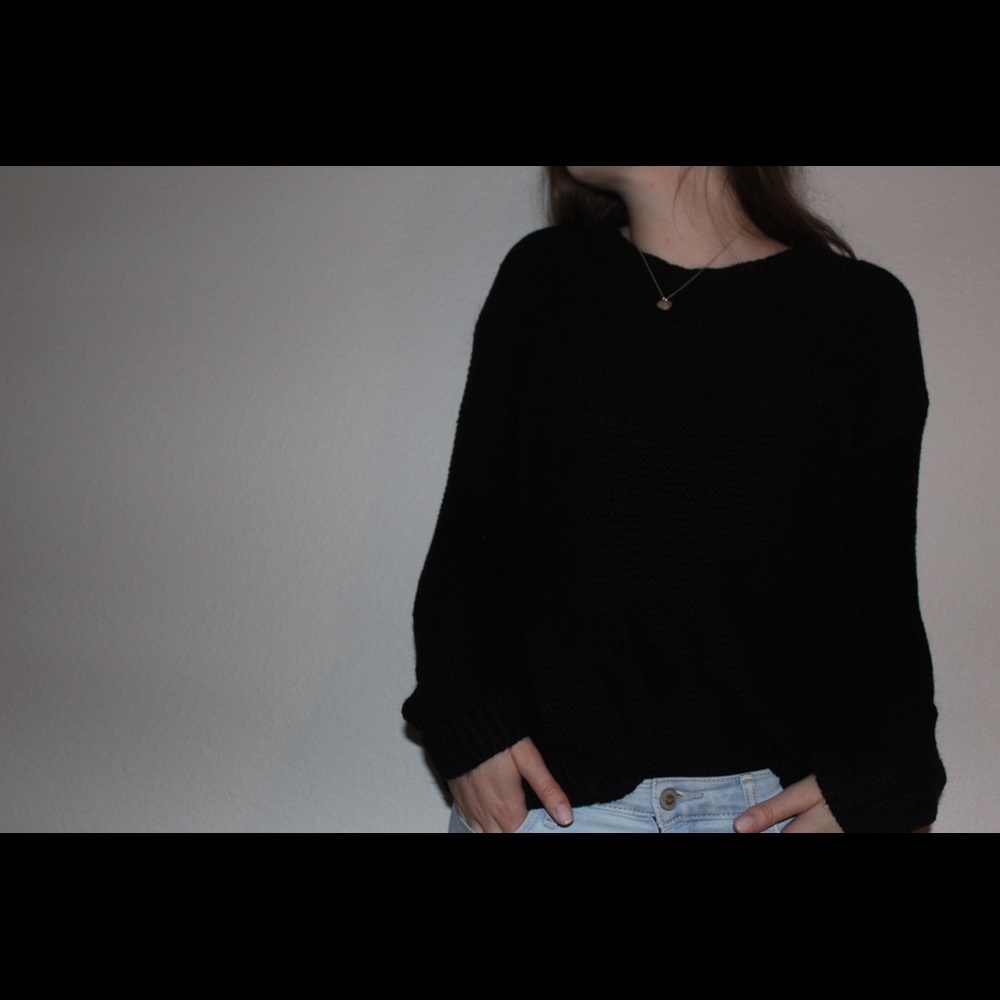 black sweater